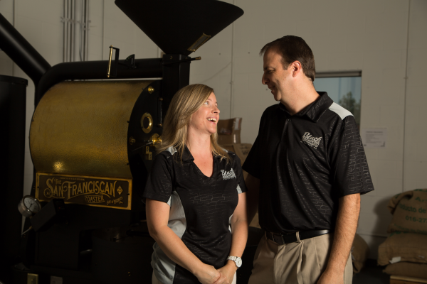 black powder roasting, coffee roasting, husband wife business owner