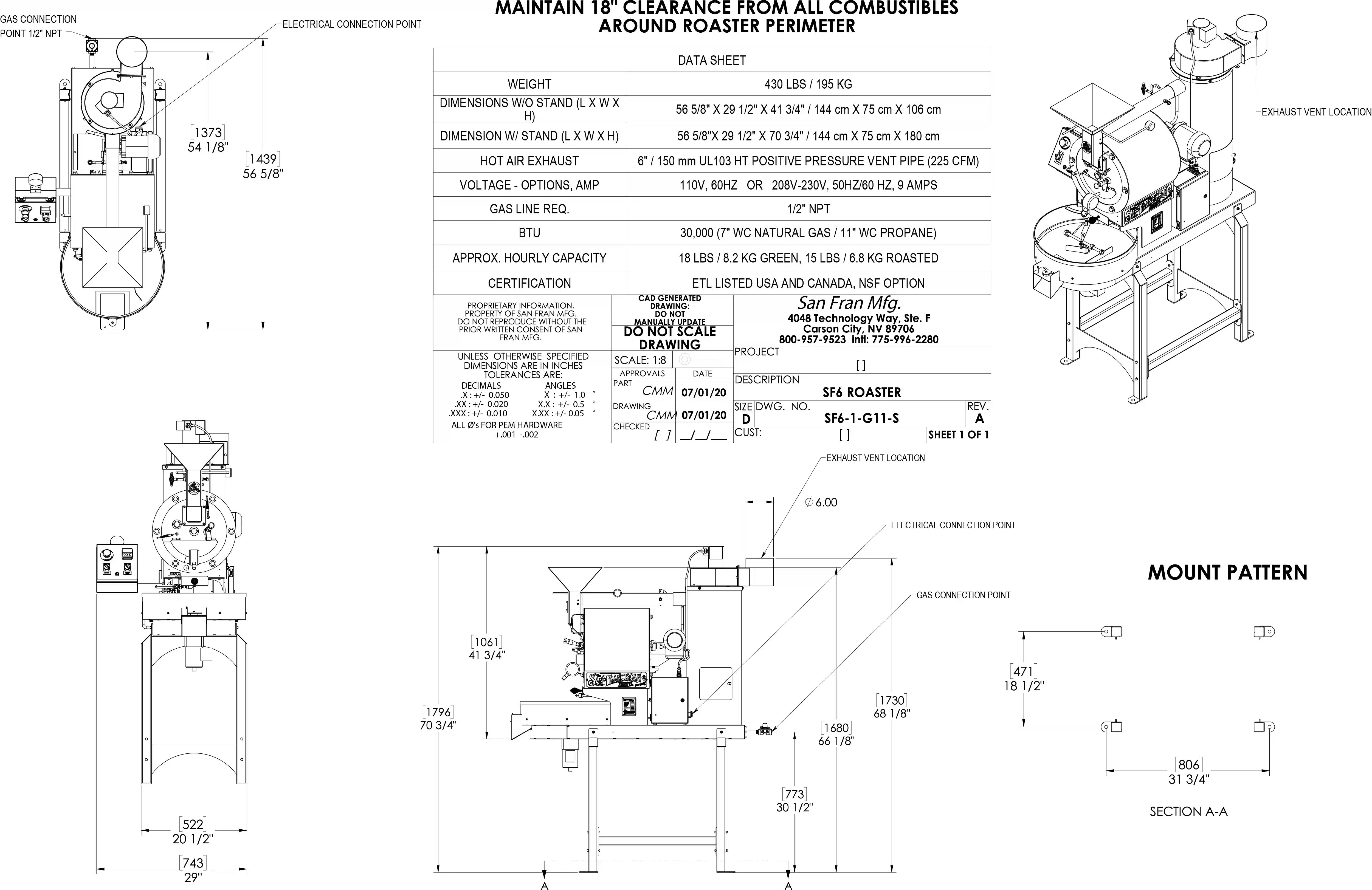 SF-6 Specifications sheet