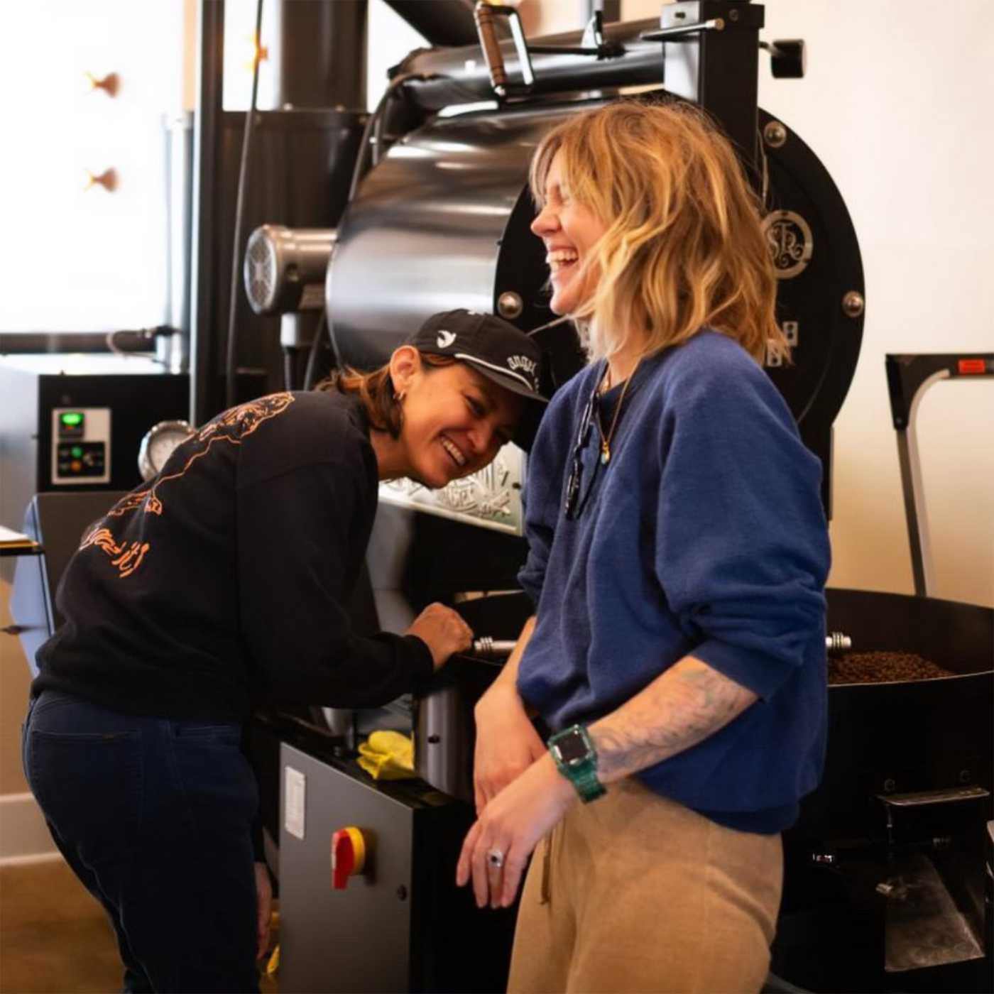 Karen and B of Hi-Fi Espresso enjoying their SF-25 Roaster