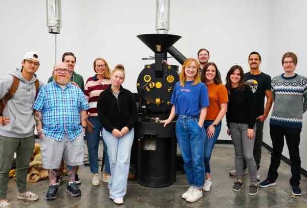 Karen and B of Hi-Fi Espresso enjoying their SF-25 Roaster