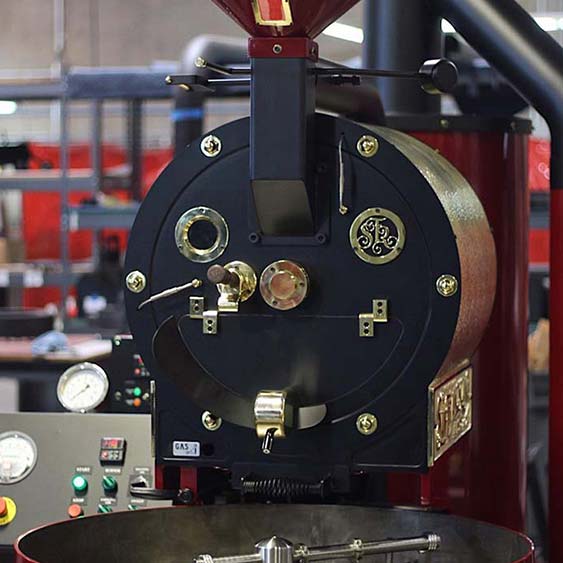 red coffee roaster