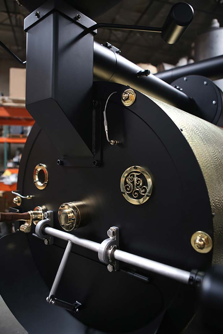faceplate of custom coffee roasting machine