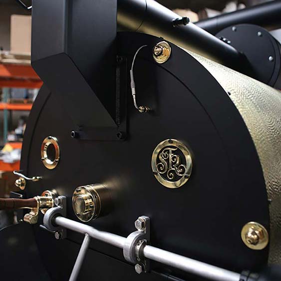 Close up of SF-75 coffee roasting machine