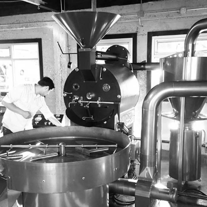 artistic shot of coffee roaster